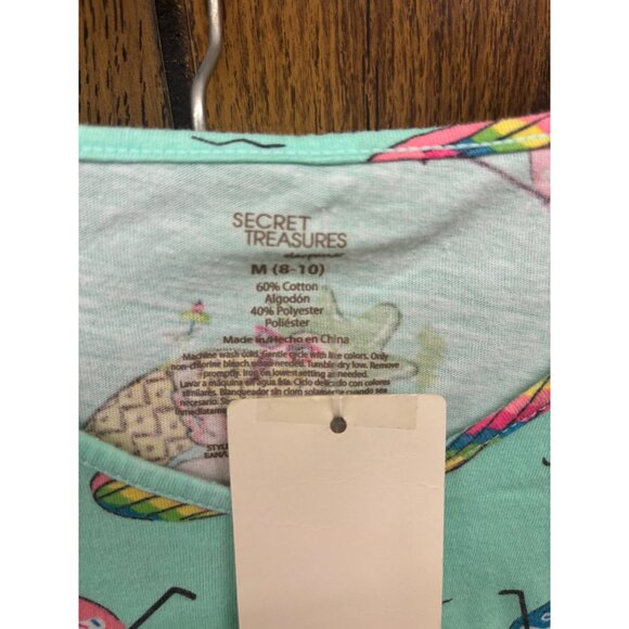 Secret Treasures Ladies Medium Flamingo Print 2-Piece Sleepwear Set 60% Cotton 4 - Picture 3 of 3